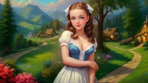 dorthy,fairy tale character,princess anna,storybook character,dorothy,fantasy picture,fantasyland,belle,nessarose,cinderella,fairyland,dirndl,faires,fairytale characters,cendrillon,alice in wonderland,disney character,fantasy art,fairy tale,fantasy portrait