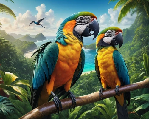 macaws of south america,macaws,macaws blue gold,couple macaw,tropical birds,macaws on black background,parrot couple,toucans,blue macaws,blue and yellow macaw,parrots,parrotbills,tropical bird climber,passerine parrots,blue and gold macaw,yellow-green parrots,macaw hyacinth,pajaros,rare parrots,tropical animals,Conceptual Art,Fantasy,Fantasy 03