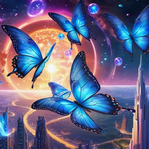 butterfly background,blue butterfly background,aurora butterfly,morphos,sky butterfly,ulysses butterfly,large aurora butterfly,blue butterflies,butterflies,blue passion flower butterflies,butterfly clip art,butterfly vector,isolated butterfly,butterfly,rainbow butterflies,fantasy picture,butterfly isolated,fairy world,butterfly wings,fluttery,Illustration,Japanese style,Japanese Style 03