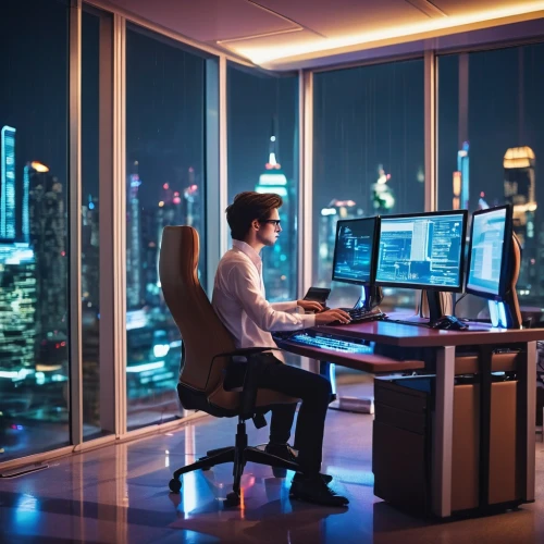 trading floor,modern office,cybertrader,computer workstation,man with a computer,night administrator,computer room,blur office background,workstations,computer business,control desk,the server room,working space,pc tower,cybercriminals,deskpro,computerologist,control center,computer monitor,creative office,Conceptual Art,Daily,Daily 04