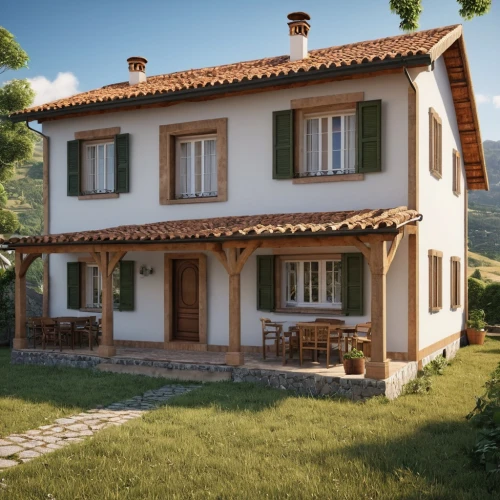 traditional house,3d rendering,holiday villa,render,casabella,small house,villa,inmobiliaria,wooden house,country cottage,summer cottage,country house,maison,3d render,private house,agritubel,cottage,farmhouse,3d rendered,residential house,Photography,General,Realistic