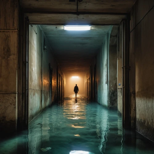 flooded pathway,corridors,passage,submersion,hallway,corridor,the man in the water,girl walking away,flooded,submerge,submerged,passageway,depths,sewer,hallways,mikvah,hydrophobia,thereunder,hosseinian,hosseinpour,Photography,General,Realistic