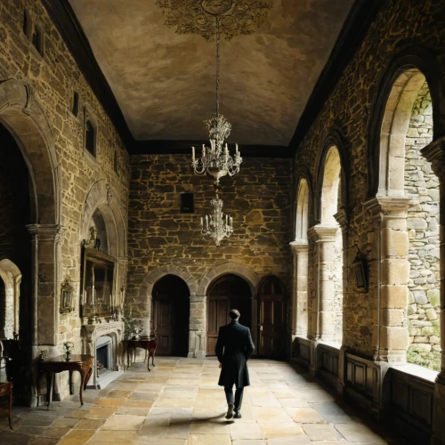cloisters,cloister,undercroft,cloistered,wewelsburg,abbaye de belloc,entrance hall,refectory,umayyad palace,abbaye,hall,crypt,parador,royal interior,monasterio,gwydir,empty interior,arcaded,knole,inside courtyard,Illustration,Black and White,Black and White 02