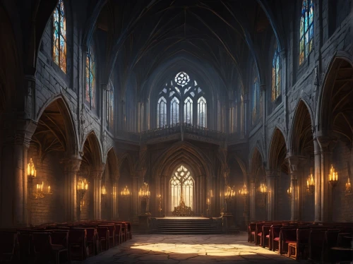 sanctuary,cathedral,transept,the cathedral,empty interior,duomo,choir,sacristy,church painting,ecclesiatical,hall of the fallen,haunted cathedral,chapel,gothic church,nave,illumination,basilica,liturgy,choral,ecclesiastical,Conceptual Art,Fantasy,Fantasy 02