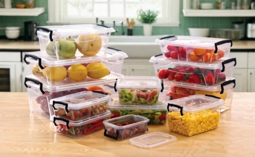 lunchboxes,dish storage,tupperware,rubbermaid,glass containers,vegetable crate,corningware,food prep,taco case,stacked containers,warming containers,fruit cups,lunchbox,crate of fruit,ziploc,refrigerated containers,grocery basket,compartments,commercial packaging,sousvide