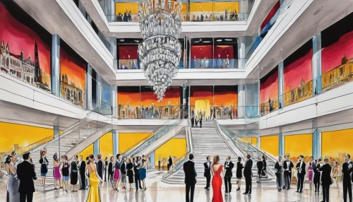 carnogursky,hall of nations,art gallery,futuristic art museum,catwalks,macerich,galeries,gallery,gallerie,gursky,art deco,boutiques,galleria,salesrooms,ballrooms,department store,galerias,fidm,showrooms,galleries,Illustration,Abstract Fantasy,Abstract Fantasy 23