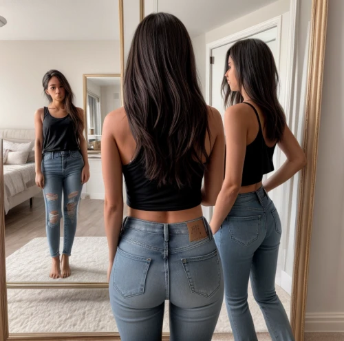 jeans,high waist jeans,denim jeans,high jeans,jeans background,denims,denim,in the mirror,mirror,skinny jeans,gabi,jeanswear,zaira,mirror reflection,mirroring,waists,jeans pattern,levis,outside mirror,girl from behind