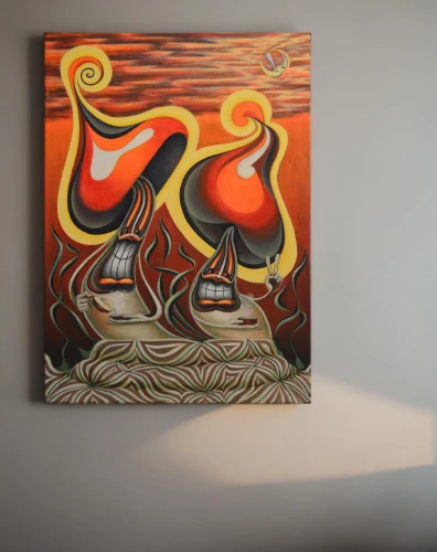 indigenous painting,aboriginal painting,molas,abstract painting,glass painting,abstract cartoon art,morrisseau,aboriginal art,aboriginal artwork,taniwha,huichol,fire and water,fireships,canvasses,slide canvas,oil painting on canvas,fire siren,diptych,abstract artwork,kokopelli