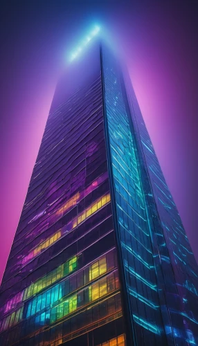 skyscraper,the skyscraper,skyscraping,pc tower,skycraper,glass building,escala,the energy tower,supertall,high-rise building,colorful light,electric tower,shard of glass,high rise building,barad,hypermodern,futuristic architecture,highrises,cybercity,glass facades,Art,Artistic Painting,Artistic Painting 22