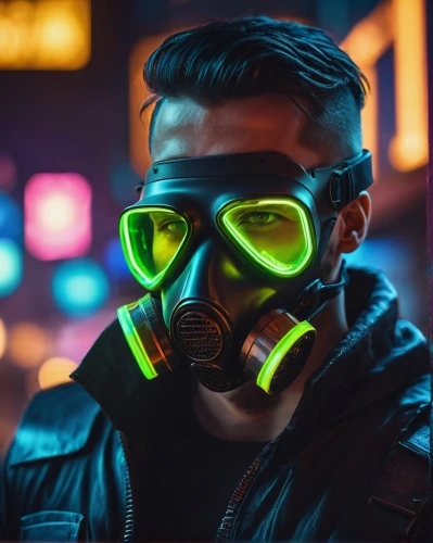 pollution mask,cyberpunk,cyber glasses,respirator,synthetic,pyrotechnical,gas mask,cyberpunks,electro,futuristic,respirators,neon,ventilation mask,syglowski,breathing mask,postapocalyptic,cybertrader,cyber,light mask,vapor,Photography,General,Cinematic