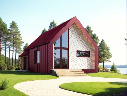 forest chapel,red roof,danish house,wooden church,inverted cottage,small cabin,arkitekter,passivhaus,scandinavian style,kuhmo,aalto,summer house,tadoussac,summerhouse,timber house,wooden house,island church,huset,cubic house,summer cottage