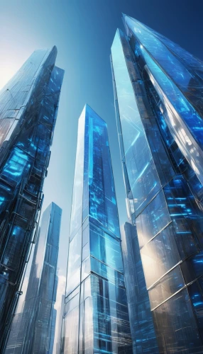 glass facades,futuristic architecture,cybercity,glass facade,arcology,glass building,skyscraping,tall buildings,skyscrapers,ctbuh,supertall,monoliths,skyscapers,glass blocks,urban towers,city buildings,shard of glass,structural glass,highrises,cybertown,Conceptual Art,Daily,Daily 32
