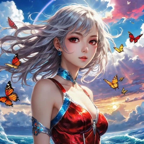 butterfly background,sky butterfly,inori,cielo,butterflies,fantasy portrait,fantasy picture,fantasy art,fantasia,white butterflies,butterfly,sky rose,portrait background,sky,weiss,fairies aloft,red butterfly,mermaid background,julia butterfly,kanon,Photography,General,Realistic