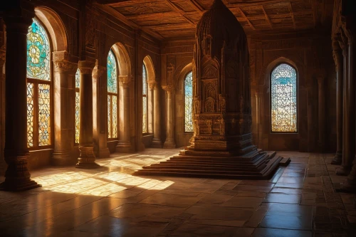 hall of the fallen,mihrab,theed,cloister,cloisters,mezquita,hallway,corridor,pillars,labyrinthian,umayyad palace,louvre,empty interior,alcazar of seville,cathedral,sanctuary,ornate room,enfilade,corridors,sacristy,Illustration,Abstract Fantasy,Abstract Fantasy 06