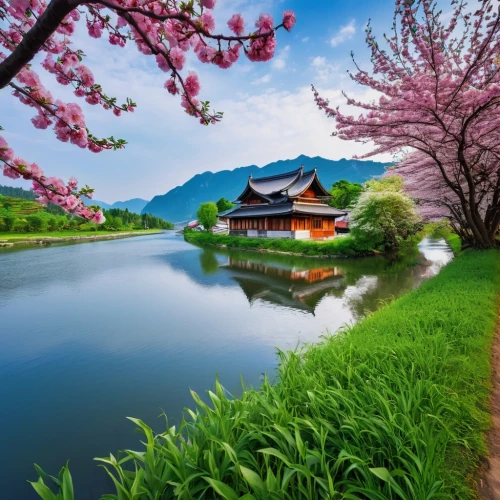 beautiful japan,japan landscape,japanese cherry trees,japon,spring in japan,cherry blossom japanese,japanese cherry blossoms,beautiful landscape,japanese cherry blossom,japanese floral background,japan garden,landscape background,the cherry blossoms,cherry blossom tree,cherry blossoms,cherry trees,japanese sakura background,spring nature,spring blossom,south korea,Photography,General,Realistic