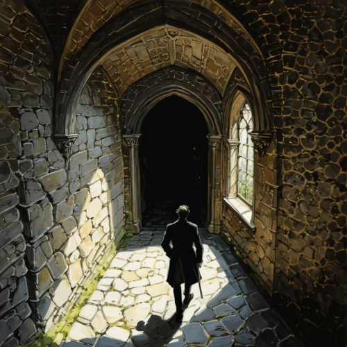 passageway,passageways,doorways,cloistered,cloisters,archways,doorway,the threshold of the house,undercroft,cadfael,archway,corfe,corridors,hall of the fallen,shadowgate,lychgate,nargothrond,entranceways,passage,arcaded,Illustration,Black and White,Black and White 02