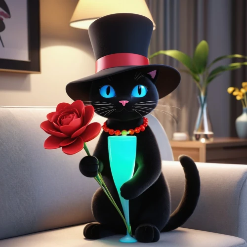 alberty,tux,tuxedoes,rose png,tuxedo,tuxedoed,tuxedo just,scourby,bluesier,tuxes,holding flowers,figaro,filbert,tuxis,romantic rose,flower cat,tuxedos,palmerston,cute cartoon character,palmerino,Unique,3D,3D Character