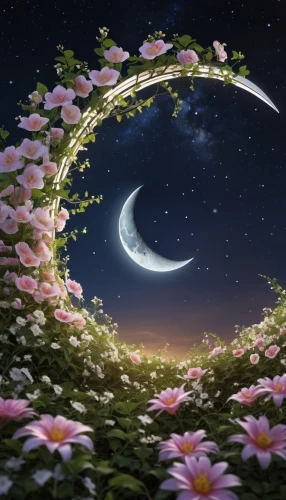 moon and star background,crescent moon,night-blooming jasmine,moon and star,moon and foliage,stars and moon,moonlit night,tanabata,moon night,the night of kupala,moonlit,hanging moon,moonbeams,ramadan background,moonlighted,the moon and the stars,somnus,flowers celestial,dreamscapes,moonflower,Photography,General,Realistic