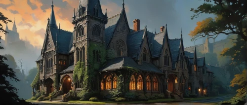 hogwarts,diagon,witch's house,haunted cathedral,fairy tale castle,gothic church,riftwar,merula,mugglenet,triwizard,ravenloft,nargothrond,castle of the corvin,spires,rivendell,maplecroft,cathedral,black church,wizarding,citadels,Conceptual Art,Oil color,Oil Color 04