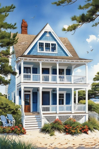beach house,rodanthe,seaside country,summer cottage,house painting,new england style house,seaside resort,dunes house,nantucket,beach hut,weatherboard,beachhouse,beachfront,houses clipart,wooden house,cottage,house by the water,dreamhouse,oceanfront,miniature house,Illustration,Paper based,Paper Based 12