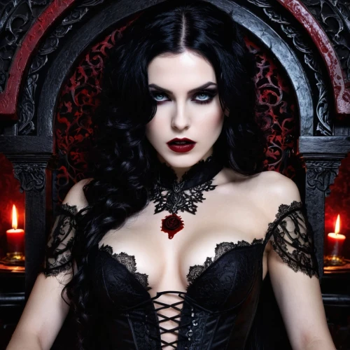 gothic woman,vampyres,vampyre,gothic portrait,vampire woman,sirenia,dark gothic mood,vampire lady,hecate,gothic style,vampira,countess,demoness,malefic,dark angel,vampy,gothic,pernicious,bloodrayne,abaddon,Illustration,Realistic Fantasy,Realistic Fantasy 46