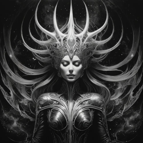 priestess,the enchantress,queen of the night,hecate,hela,enchantress,sorceress,prospera,estess,priestesses,kadath,vodun,fantasy portrait,star mother,melkor,enthrall,dryad,amidala,dark elf,moondragon,Conceptual Art,Sci-Fi,Sci-Fi 02