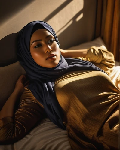 woman on bed,digital painting,girl in bed,hijaber,world digital painting,muslim woman,hijab,islamic girl,hijabs,photo painting,girl in cloth,hand digital painting,hayat,halima,relaxed young girl,golden light,girl studying,digital drawing,girl with cloth,digital art,Conceptual Art,Daily,Daily 09