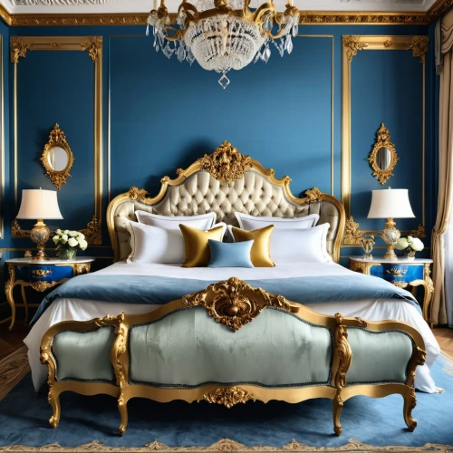 bedchamber,chambre,ornate room,blue room,ritzau,malplaquet,four poster,rococo,bedspreads,opulent,bedspread,opulence,opulently,venice italy gritti palace,royale,chevalerie,baroque,sumptuous,meurice,bedrooms,Photography,General,Realistic