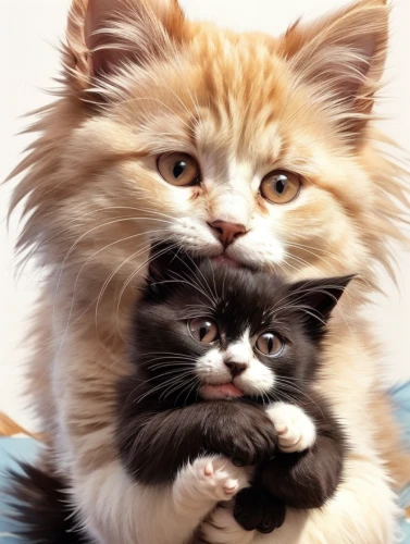kittens,cute animals,cute cat,mignons,cat family,baby cats,pluess,two cats,baby with mom,tenderness,fluffs,cat love,cat lovers,mother and son,mom and kittens,hugging,himalayan persian,huggies,kitties,hugs