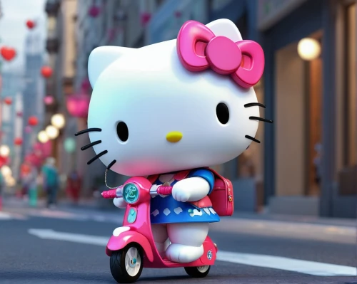 hello kitty,cute cartoon character,sanrio,cute cartoon image,doll cat,meap,stroll,cartoon cat,miffy,strolling,flower car,flower delivery,lammy,parade,pinki,mignonne,pink cat,milou,minimo,flower cat,Unique,3D,3D Character