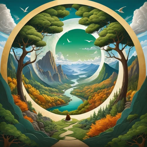 mother earth,fantasy landscape,the mystical path,fantasy picture,ecotopia,paisaje,pachamama,nature background,rivendell,fairy world,yggdrasil,earthward,lorien,landscape background,ecoterra,silmarillion,the earth,mountain world,mantra om,forest landscape,Illustration,Realistic Fantasy,Realistic Fantasy 01