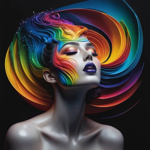 colorful spiral,rainbow waves,neon body painting,colorist,rankin,vibrantly,coloristic,toucouleur,colorful light,bodypainting,chromaticity,spectral colors,technicolour,vibrance,harmony of color,intense colours,chromatically,abstract rainbow,rainbow colors,technicolor,Photography,Fashion Photography,Fashion Photography 06