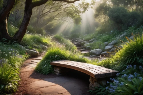 wooden path,pathway,forest path,the mystical path,hiking path,garden bench,nature garden,the path,path,landscape designers sydney,walkway,fairy forest,pathways,wooden bench,tree lined path,nature wallpaper,landscape design sydney,winding steps,forest glade,stone bench,Illustration,Paper based,Paper Based 13