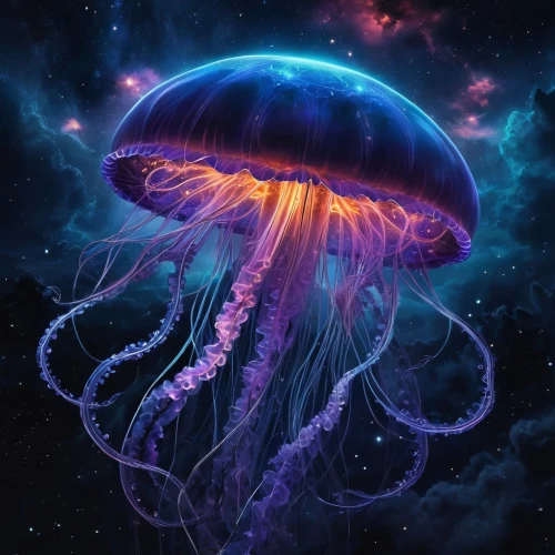 jellyfish,cnidaria,cauliflower jellyfish,blue mushroom,deepsea,lion's mane jellyfish,nauplii,mushroom landscape,medusae,jellyfishes,medusahead,deep sea,samsung wallpaper,bioluminescent,bioluminescence,deep ocean,metroid,mushroom cloud,mushroom island,sea jellies,Conceptual Art,Fantasy,Fantasy 34