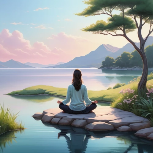 tranquility,meditate,meditation,serene,tranquillity,landscape background,serenity,stillness,zen,meditatively,calmness,meditative,peacefulness,peaceful,quietude,tranquil,meditated,vipassana,tea zen,lotus position,Conceptual Art,Fantasy,Fantasy 03