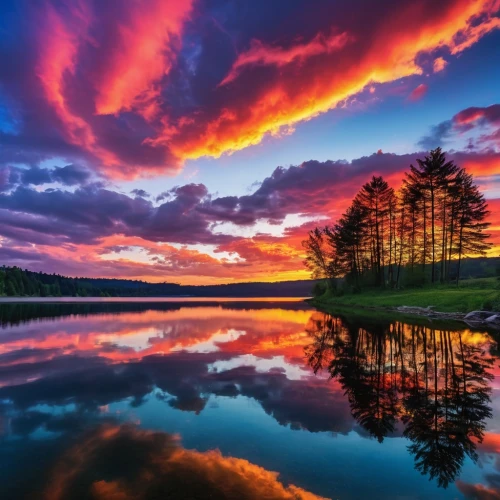 incredible sunset over the lake,splendid colors,evening lake,landscapes beautiful,reflection in water,beautiful lake,beautiful landscape,beautiful colors,nature wallpaper,reflexed,water reflection,windows wallpaper,intense colours,reflections in water,reflection,beautiful nature,red sky,nature landscape,mirror reflection,water mirror,Photography,General,Realistic