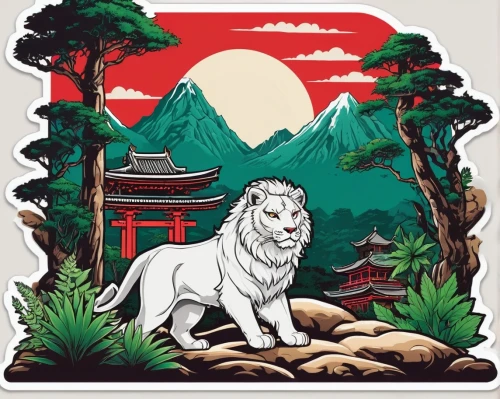 lion white,ranan,bhutan,laos,lionrock,iruan,kaabu,white lion,lionnet,chandernagore,jiwan,jiangxi,nepal,epoxi,phangnga,pangu,liyuan,jiaojiao,guangxiang,sikkim,Unique,Design,Sticker