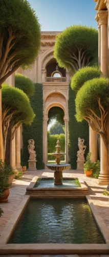 dorne,archways,courtyard,amanresorts,theed,landscaped,pergola,courtyards,gardens,masseria,jardiniere,water palace,oasis,manicured,garden of the fountain,mamounia,3d rendering,background design,orangerie,jardins,Art,Classical Oil Painting,Classical Oil Painting 42