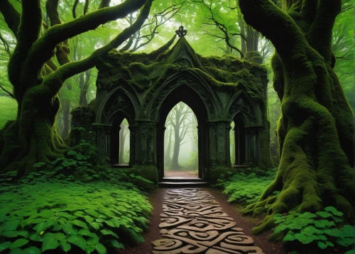forest chapel,elven forest,forest path,mirkwood,moss landscape,green forest,cartoon video game background,holy forest,aaaa,aaa,enchanted forest,fairytale forest,the mystical path,fairy forest,mausoleum ruins,rivendell,hall of the fallen,house in the forest,the threshold of the house,nargothrond,Art,Artistic Painting,Artistic Painting 08