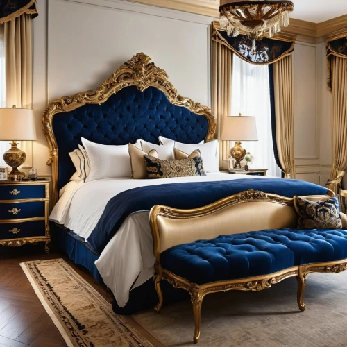ornate room,bedchamber,venice italy gritti palace,opulently,opulent,chambre,opulence,four poster,sumptuous,blue room,luxurious,royale,bedspreads,bedspread,great room,dark blue and gold,poshest,malplaquet,luxury,gold stucco frame,Photography,General,Realistic