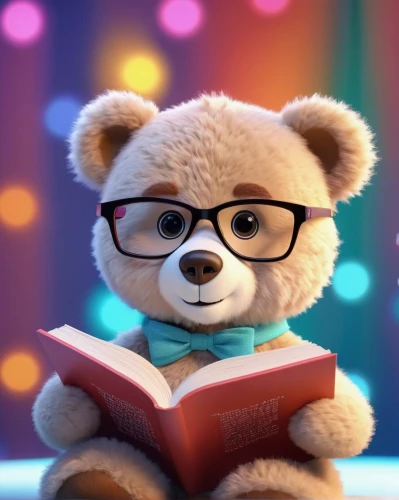 pancham,3d teddy,intelectual,reading glasses,reading owl,cute bear,bookstar,plush bear,bookworm,tutor,theodore,berenstain,bearishness,reading,bear teddy,relaxing reading,to study,scandia bear,read a book,teddy bear,Unique,3D,3D Character