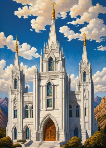 church painting,mormonism,house of prayer,holy place,oquirrh,saltlake,temples,mormons,temple square,honeychurch,megachurch,church faith,cathedral,cathedrals,ecclesiastical,churchwide,salt lake,mormon,orem,templedrom,Illustration,Paper based,Paper Based 10