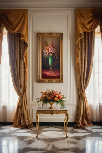 interior decor,marble painting,interior decoration,art deco frame,flower painting,enfilade,gold stucco frame,sitting room,decor,anteroom,floral chair,decorative frame,decorative art,cochere,decoratifs,floral arrangement,gustavian,peony frame,decors,contemporary decor,Photography,General,Cinematic
