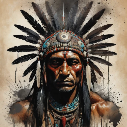 chieftain,native american,cochise,american indian,war bonnet,navaho,the american indian,chiefship,sioux,tecumseh,arapaho,tribesman,lakota,hiawatha,indian headdress,indios,chieftainship,amerindien,red chief,shoshone,Illustration,Realistic Fantasy,Realistic Fantasy 18