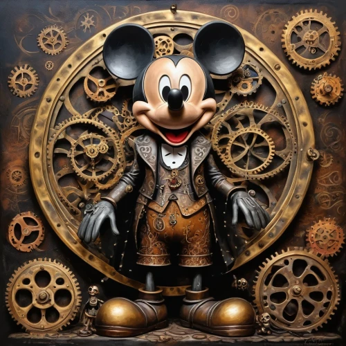 imagineering,imagineer,mickey,mickey mause,clockmaker,micky mouse,mouseketeer,watchmaker,imageworks,imagineers,micky,toymaker,disney character,animatronic,antique background,jigsaw puzzle,pinocchio,mousetrap,walt disney,mickeys,Illustration,Realistic Fantasy,Realistic Fantasy 13
