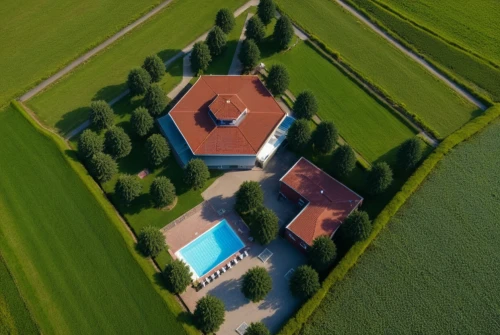 private estate,aerial view,villa,farm house,drone image,farmhouse,dovecote,overhead view,bendemeer estates,aerial shot,farm,agritubel,bird's-eye view,from above,view from above,farmhouses,estates,roof landscape,drone shot,aerial,Photography,General,Realistic