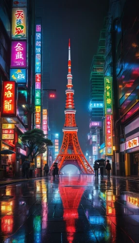 tokyo tower,tokyo,tokyo ¡¡,japan's three great night views,tokio,kabukiman,japan,shinjuku,tokyo city,kabukicho,osaka,asakusa,kyoto,electric tower,ikebukuro,nagoya,colorful city,hiroyoshi,akiba,kamurocho,Conceptual Art,Fantasy,Fantasy 30