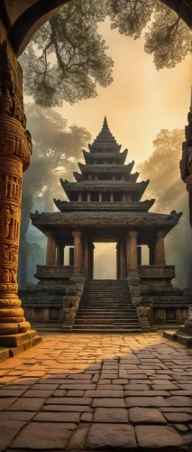 asian architecture,stone pagoda,buddhist temple,victory gate,ancient city,3d background,oriente,cartoon video game background,shrines,japanese shrine,background design,tempel,rathas,temple,ancient buildings,dojo,hall of supreme harmony,japanese background,temples,shrine,Illustration,Realistic Fantasy,Realistic Fantasy 29