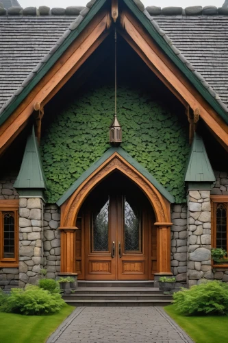 grass roof,greenhut,forest chapel,bungalow,garden elevation,wooden house,cottage,traditional house,frame house,lodge,forest house,front door,timber framed building,wooden roof,entryway,beautiful home,slate roof,wooden church,log cabin,log home,Conceptual Art,Daily,Daily 09