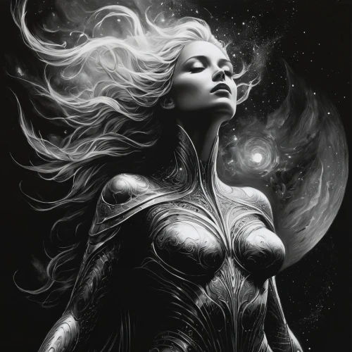 andromeda,witchblade,the enchantress,selene,sorceress,enchantress,dazzler,dryad,sci fiction illustration,hecate,sigyn,sedna,fantasy woman,fathom,star mother,flamebird,macniven,lilandra,frigga,miracleman,Conceptual Art,Fantasy,Fantasy 15